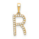 14k Yellow Gold Diamond Letter R Initial Pendant