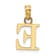 14k Yellow Gold Polished Block Letter E Initial Pendant