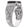 Sterling Silver Black Spinel Filigree Ring 4.7ctw