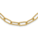 14K Yellow Gold Polished Textured Oval Link Necklace