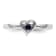 Sterling Silver Stackable Expressions Lab Created Sapphire Heart Ring 0.08ctw