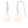 9.5-10mm White Cultured Freshwater Pearl and Cubic Zirconia Rhodium Over
Sterling Silver Earrings
