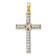 14K Two-tone Gold  Diamond Cross Pendant