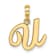 14k Yellow Gold Script Letter U Initial Pendant
