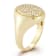 Rachel Zoe Pave CZ Oval Signet Ring in 14K Gold Over Sterling Silver