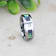 HONOLULU Mother of Pearl Inlay Tungsten Carbide Ring with Beveled Edges
and White Diamond 8mm