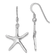 Rhodium Over Sterling Silver Polished Starfish Dangle Earrings