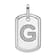 Rhodium Over 14k White Gold Diamond Initial G Dog Tag Charm