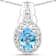 Swiss Blue Topaz & White Topaz Sterling Silver 3 Piece Jewelry Set
Ring, Earrings, Necklace
