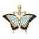 14k Yellow Gold Multi-color Enameled Butterfly Pendant