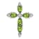 Rhodium Over 14k White Gold Peridot and Diamond Cross Chain Slide Pendant