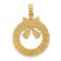 14k Yellow Gold Satin and Polished Christmas Wreath Pendant