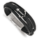 Black Leather and Stainless Steel Polished Anchor Genuine PU with
0.5-inch Extension Bracelet