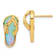 14k Yellow Gold Polished and Textured with Lab Created White Opal Flip
Flop Stud Earrings