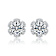 CZ Flower Halo Stud Earrings In Sterling Silver