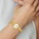 Ladies Charles Hubert Gold-finish Gold Dial Chain Bracelet Watch