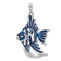 Rhodium Over Sterling Silver Polished Enameled Angel Fish Pendant