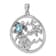 Rhodium Over Sterling Silver Antiqued Round Crystal Sealife Pendant