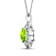1.85ctw 14K White Gold Round Peridot and White Diamond Pendant with 18
inch Cable Chain