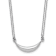 Rhodium Over Sterling Silver Curved Bar 2-Strand with 2-inch Extension Necklace