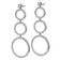 Rhodium Over Sterling Silver Polished Cubic Zirconia Triple Circle Post
Dangle Earrings