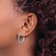 Sterling Silver Antiqued with 14K Accent Diamond Hoop Earrings