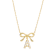 Initial A Bow CZ Necklace In 14K Gold Over Sterling Silver 0.23ctw