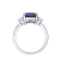Lab Created Blue Sapphire and White Topaz Rhodium Over Sterling Silver Ring