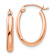 14k Rose Gold 11/16" Polished Half-Round Oval Hoop Earrings