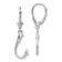 Rhodium Over Sterling Silver Polished 3D Fish Hook Leverback Earrings