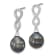 Rhodium Over Sterling Silver Tahitian Pearl/Cubic Zirconia Infinity
Necklace and Earring Set