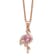 14K Rose Gold Over Sterling Silver Lab Created Ruby/Black Spinel/Cubic
Zirconia Flamingo Necklace