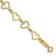 14K Yellow Gold Flat Diamond Cut Open Hearts Bracelet