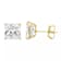 14k Yellow Gold Cubic Zirconia Square Stud Earrings - 5MM
