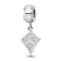 Rhodium Over Sterling Silver LogoArt Kappa Alpha Theta Kite Bead