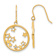 14k Yellow Gold and Rhodium Over 14k Yellow Gold Diamond-Cut Stars in
Circle Dangle Earrings