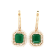 5.64 Ctw Emerald and 1.10 Ctw White Diamond Earring in 14K YG