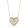 Sterling Statements 14K Yellow Gold Over Sterling Silver Pave Puffed
Heart Necklace