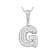 CZ Initial G Bubble Letter Pendant Necklace In Sterling Silver 1.83ctw