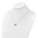 Multi-Color CZ Evil Eye Pendant Necklace In Sterling Silver 18 Inch
