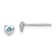 Rhodium Over Sterling Silver December Blue Preciosa Crystal Heart Earrings