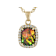 Black Opal And White Zircon Pendant Necklace In 18K Gold Over Sterling
Silver 2.25ctw