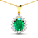 Green Zambian Emerald and White Diamond 14K Yellow Gold Pendant with 18
inch Cable Chain 2.85ctw