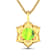 1.85ctw 14K Yellow Gold Round Peridot and White Diamond Pendant with 18
inch Cable Chain