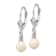 Rhodium Over 14K White Gold 5-6mm White Semi-round Freshwater Cultured
Pearl Leverback Earrings