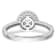 Rhodium Over 14K White Gold Lab Grown Diamond Cluster Engagement Ring 0.478ctw