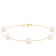 14k yellow Gold White Freshwater Pearl Station Bracelet