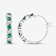 Green Emerald and White Topaz Sterling Silver Hoop Earrings