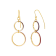 14K Yellow Gold Over Sterling Silver Thin Double Drop Acrylic Earrings