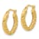 14K Yellow Gold Diamond-cut Hoop Earrings